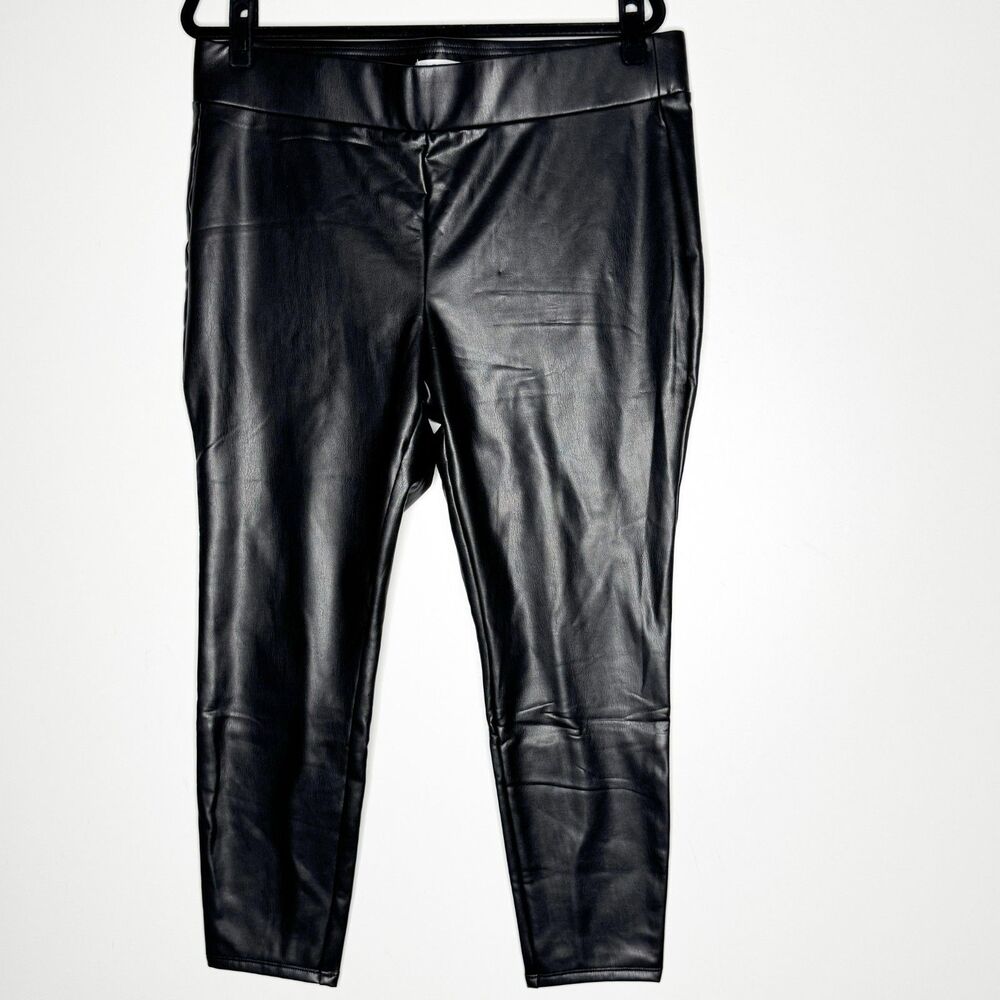 New LOFT Faux Leather High Waist Leggings Women's Size XL Petite